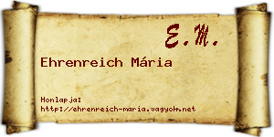 Ehrenreich Mária névjegykártya